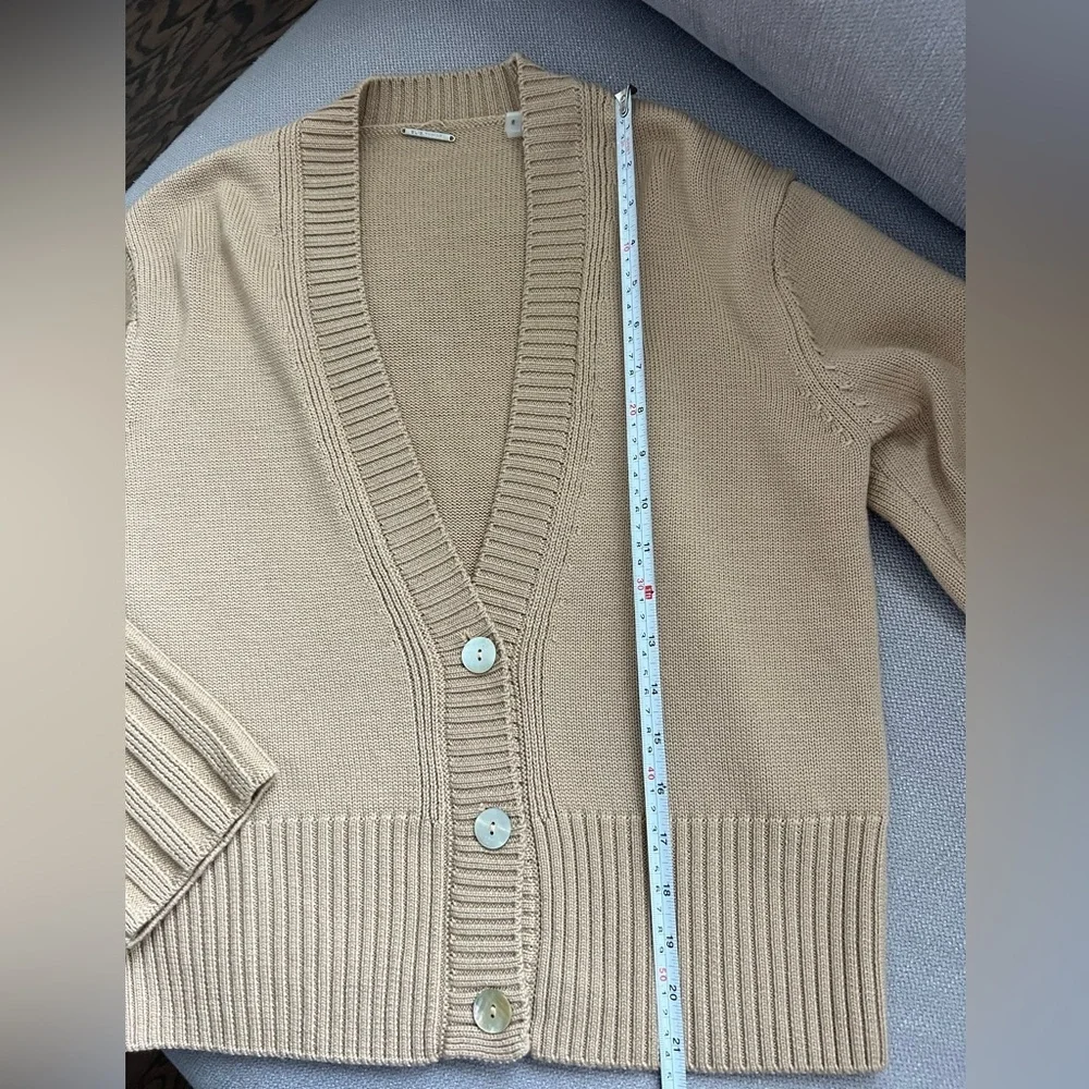 ElieTahari Beige Button-Up Women's Sweater
